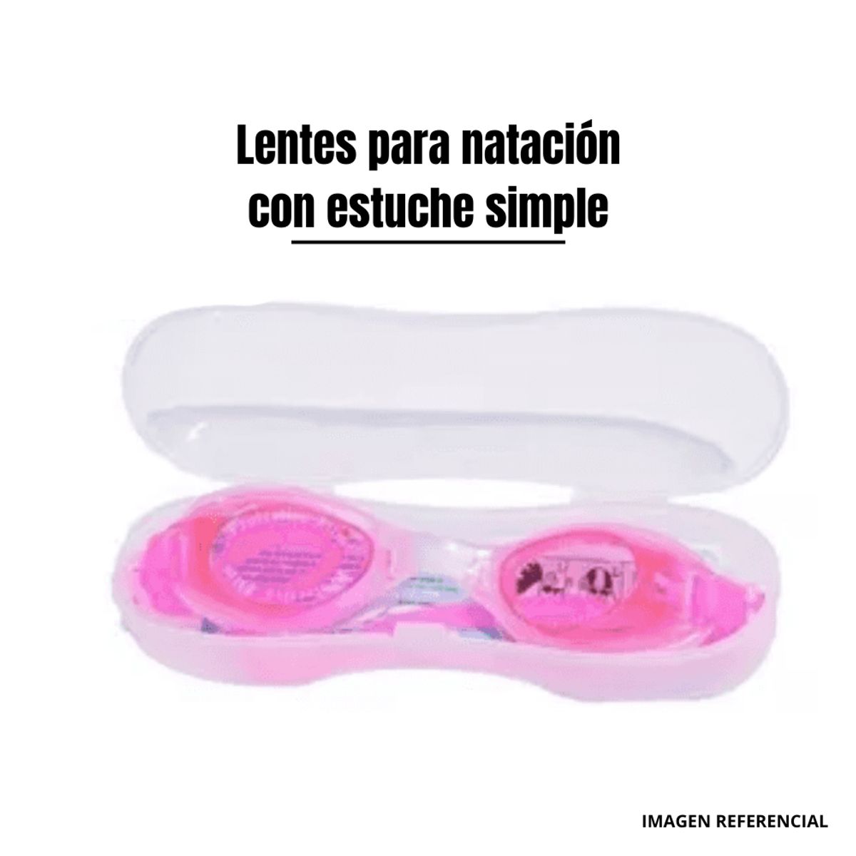 GENERICO - Lentes de Natación con Estuche Simple  Rosado