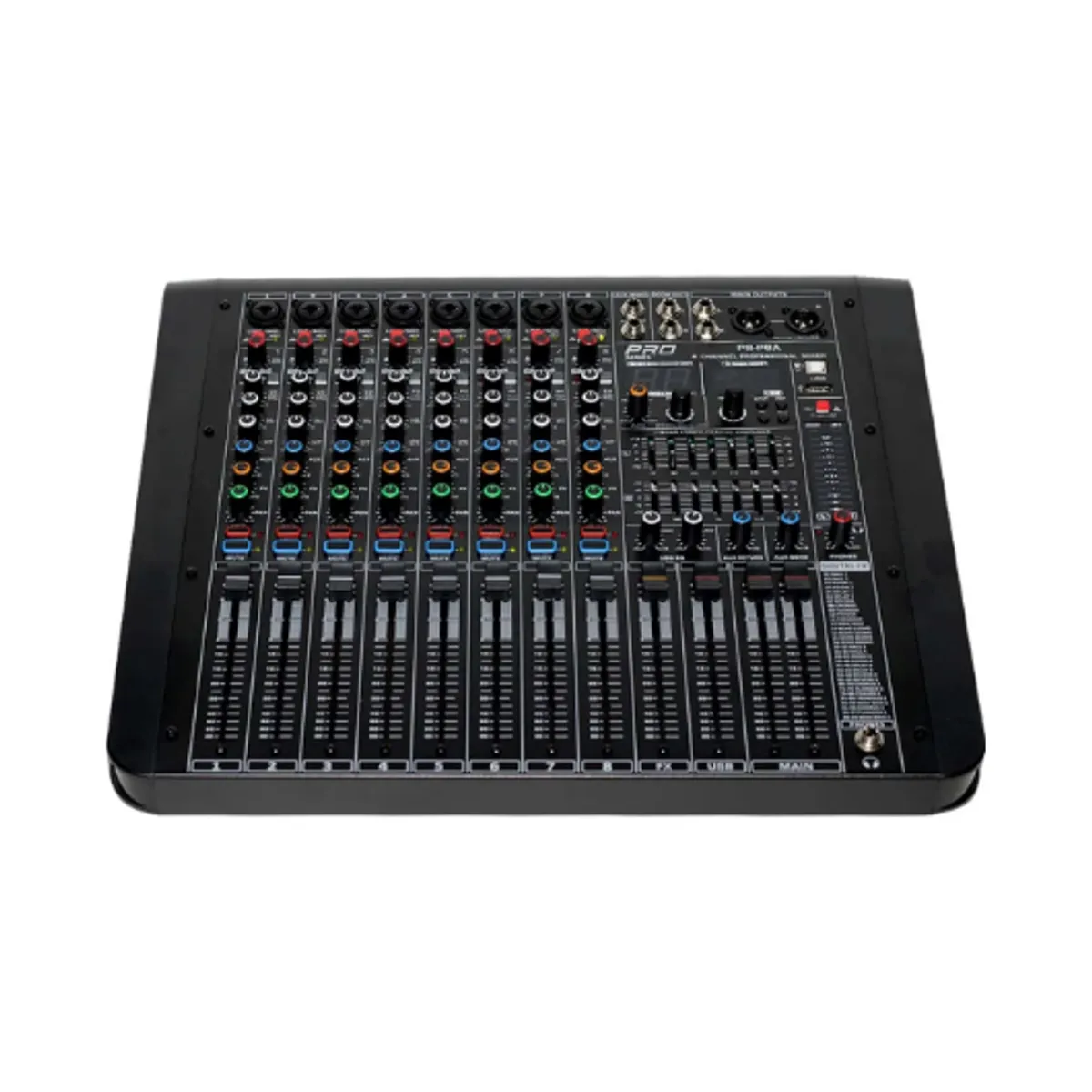 GENERICO - Consola Profesional Amplificada 8 Canales 1000W USB/MP3/BT PS-P8A