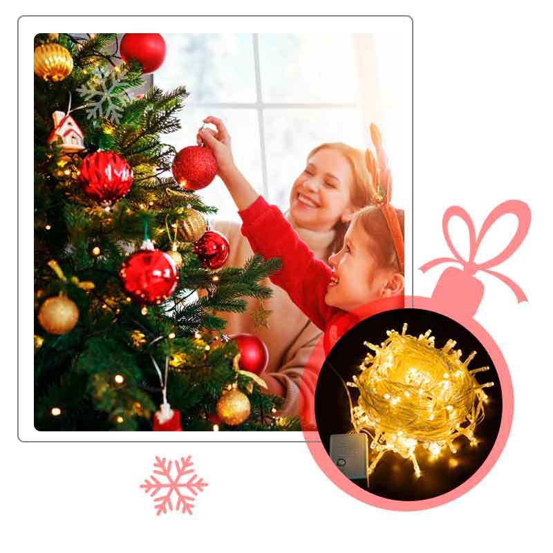 GENERICO - Luces Lineales led 15 mts /  Amarillas / cable trasparente