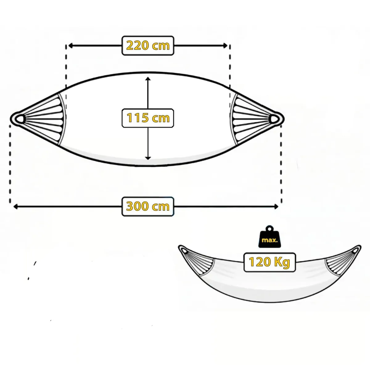 GENERICO - HAMACA DE ALGODON GRUESO BLANCO