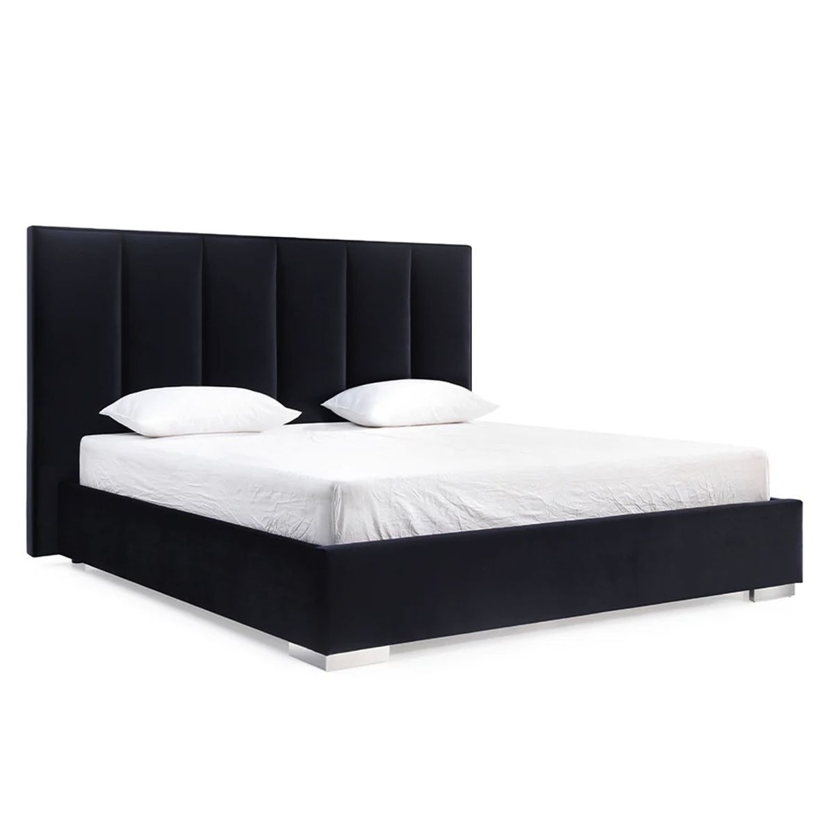 GENERICO - Cama Tapizada Listón Dalia Negro 1.5 Plz