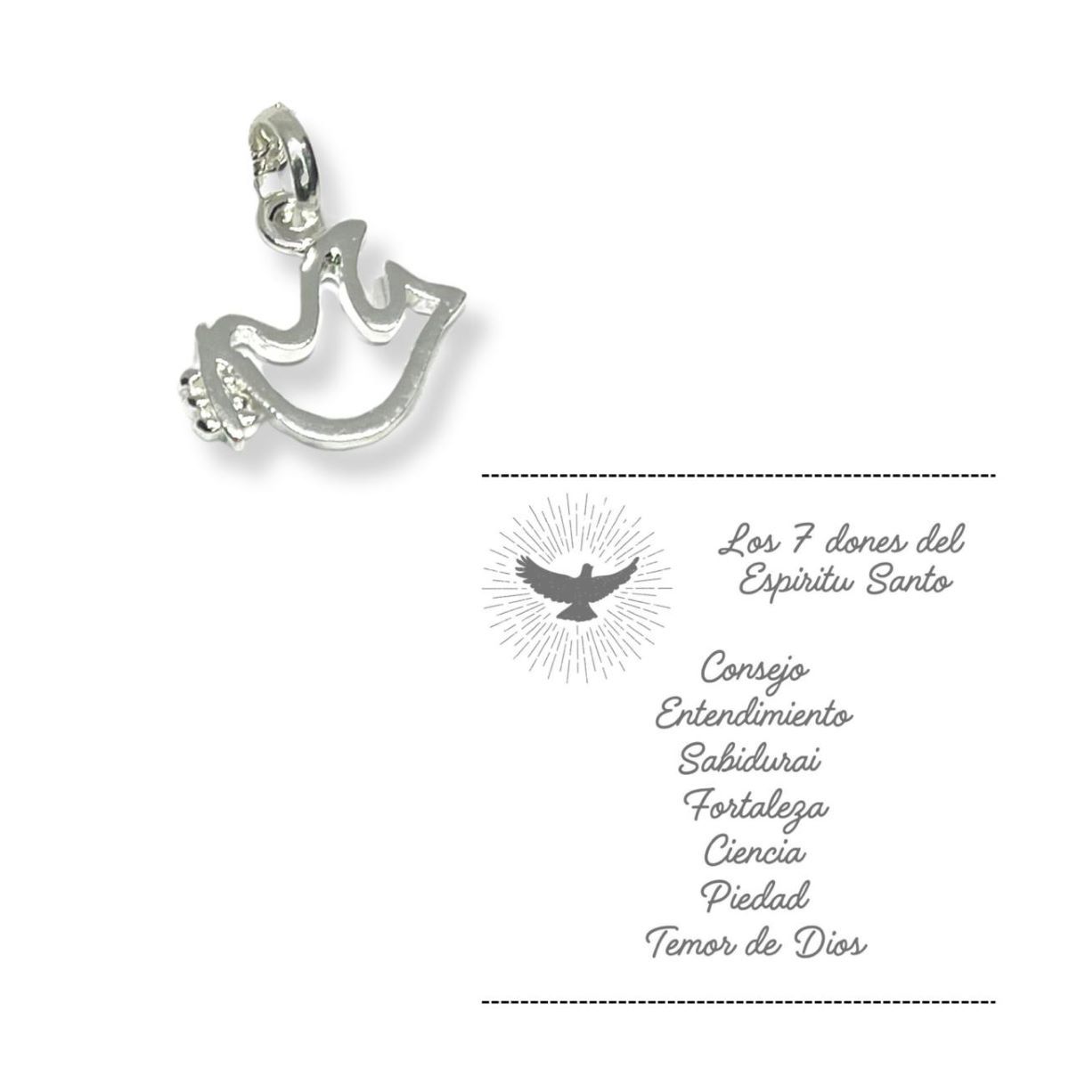 SANTORAL - Dije Espíritu Santo Rama  - Plata