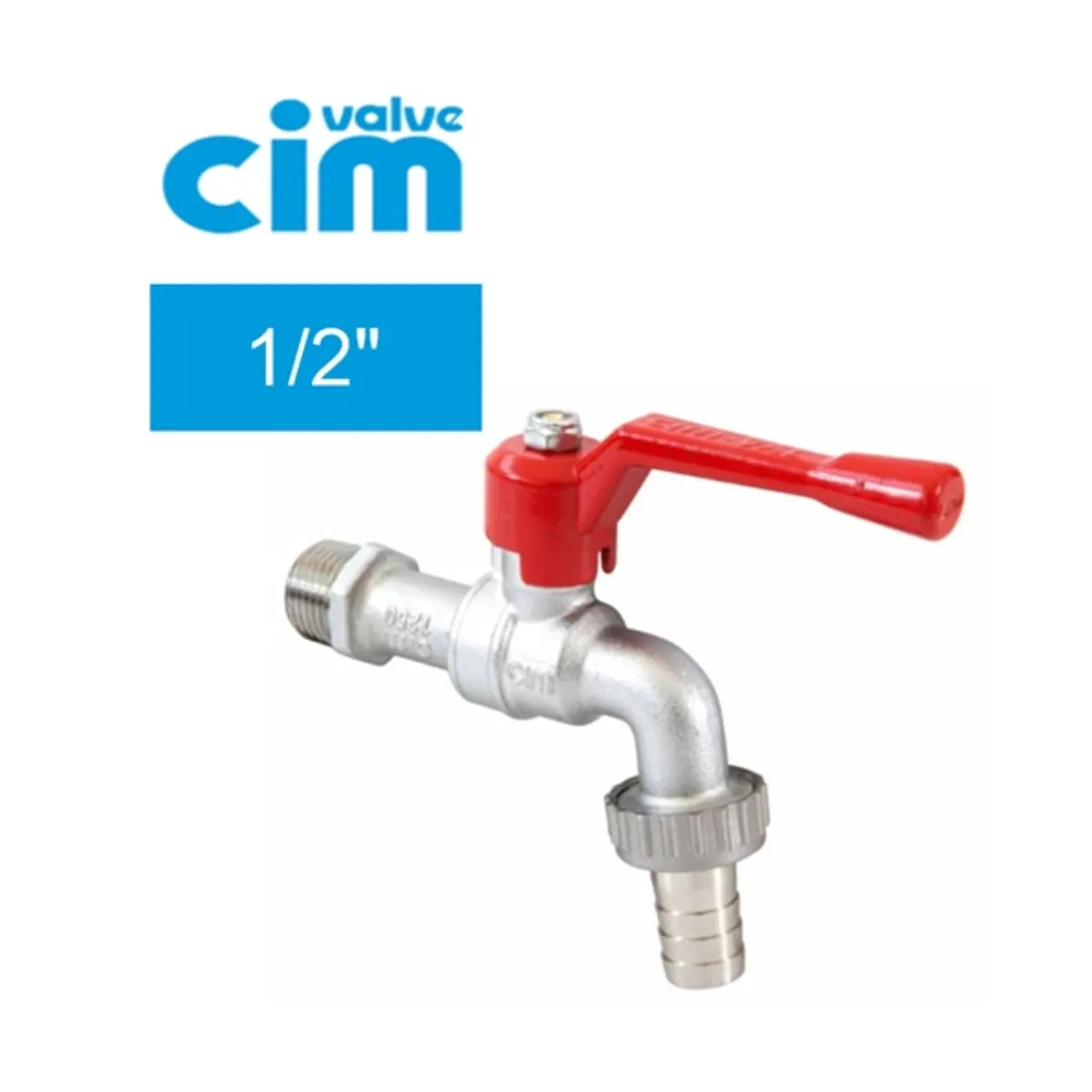 CIMBERIO - CAÑO PARA JARDÍN LLAVE ESFÉRICA  1/2" BRONCE PESADO CIM VALVE (ITALIANO)