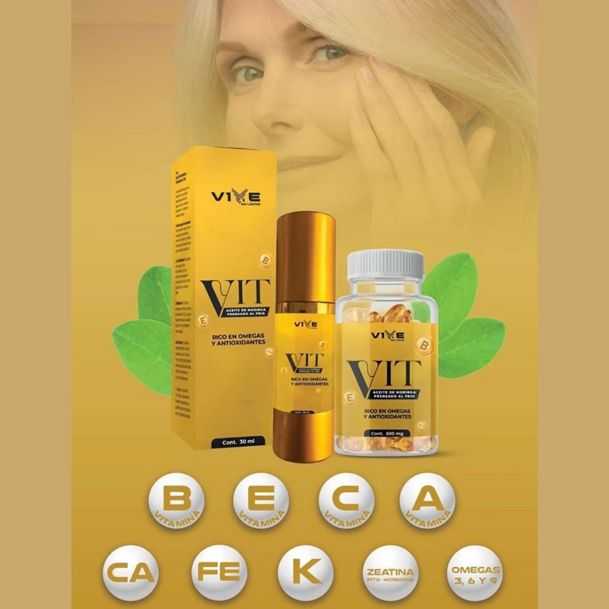 VIVE - Aceite de Moringa en Spray para Piel y Cabello