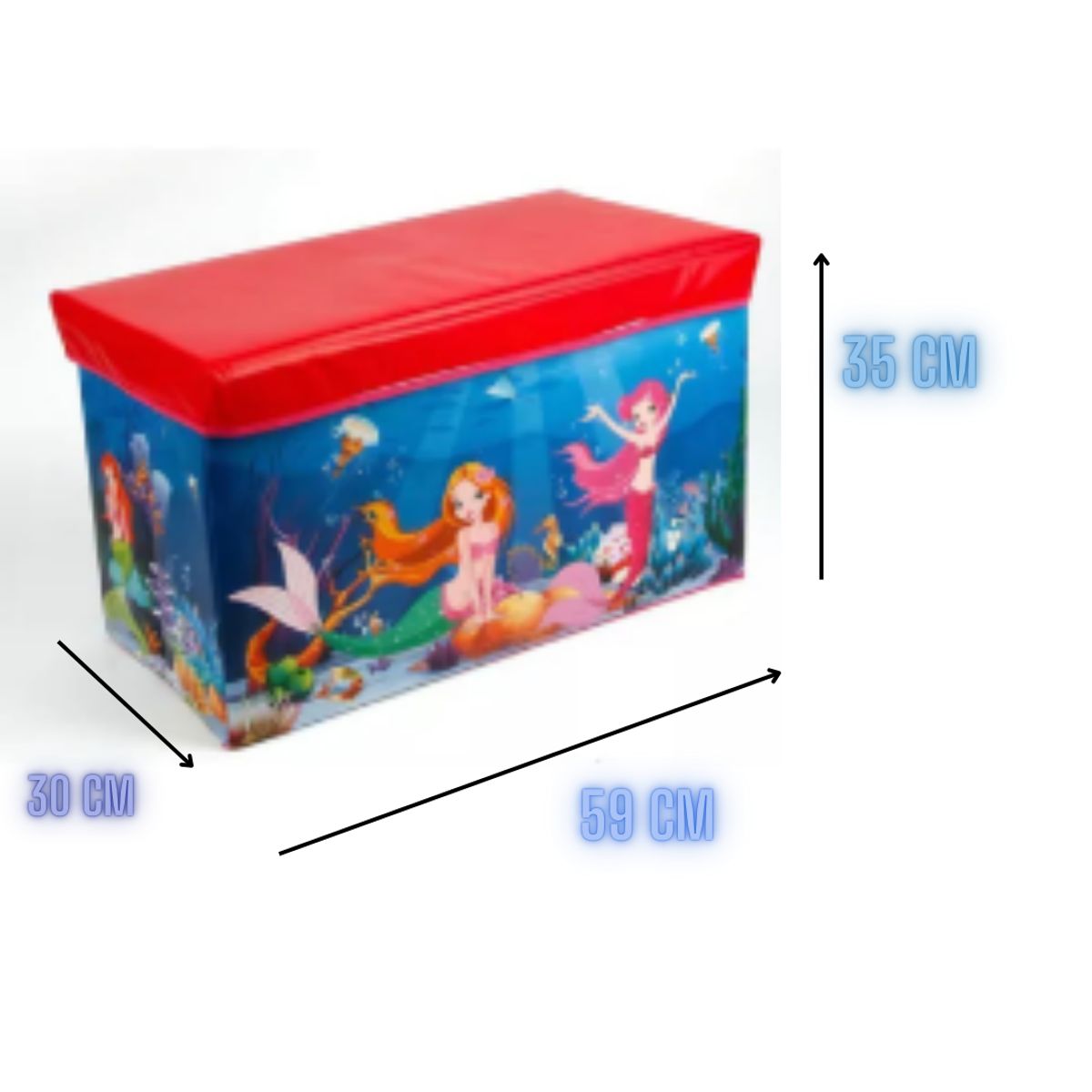 GENERICO - PUFF ORGANIZADOR DE JUGUETES PARA NIÑAS - ROSADO ROJO