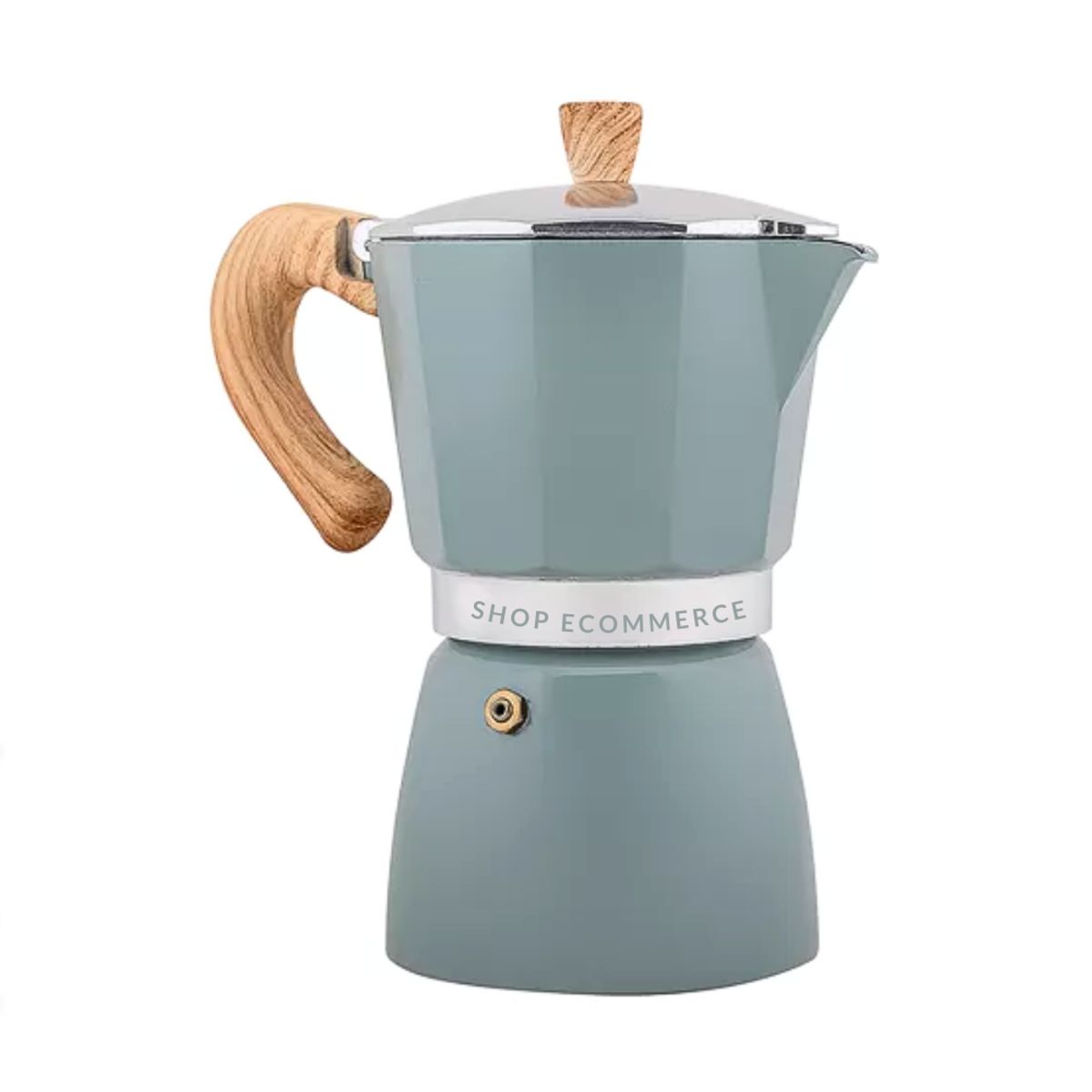 GENERICO - Cafetera Moka italiana verde pastel 6tz