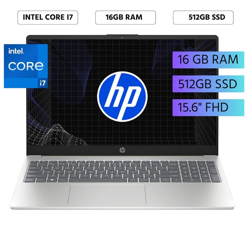 HP - Laptop HP 15-fd0276la 15.6" FHD Intel Core i7-1355U Ram 16GB SSD 512 Free Dos