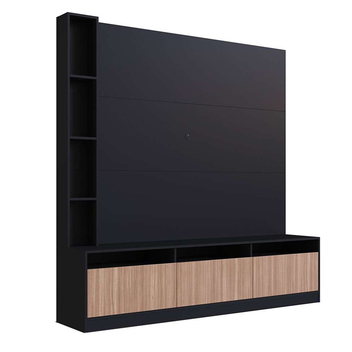 GENERICO - Centro de Entretenimiento Neo Mosta 3 Puertas - Negro y Marrón