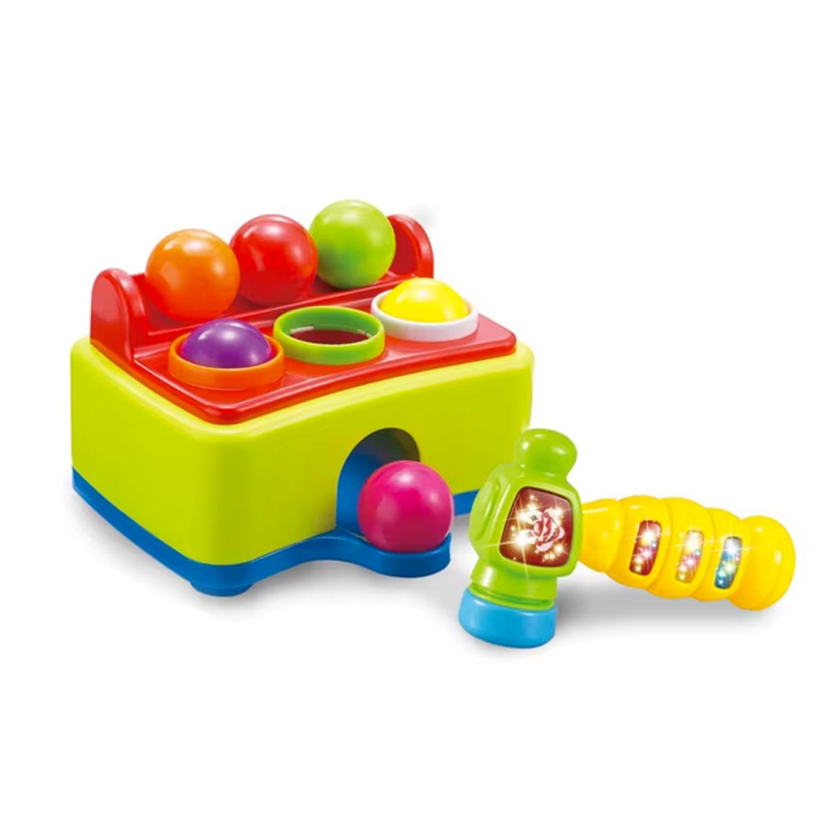 GENERICO - Centro actividades 6 pelotas y martillo - Juguete didáctico