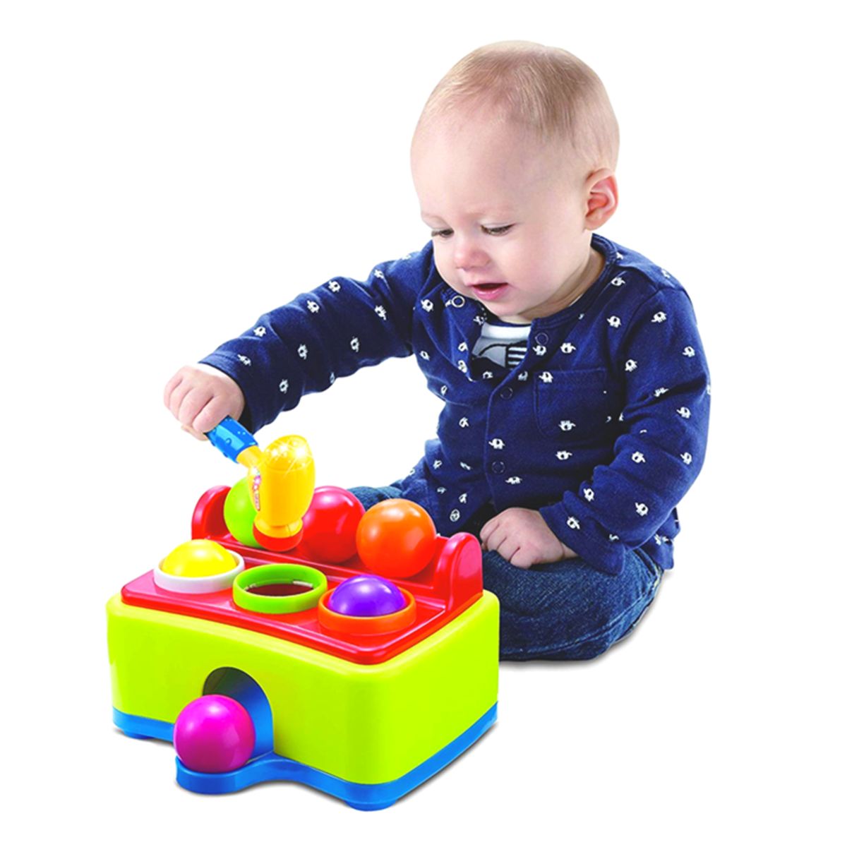 GENERICO - Centro actividades 6 pelotas y martillo - Juguete didáctico