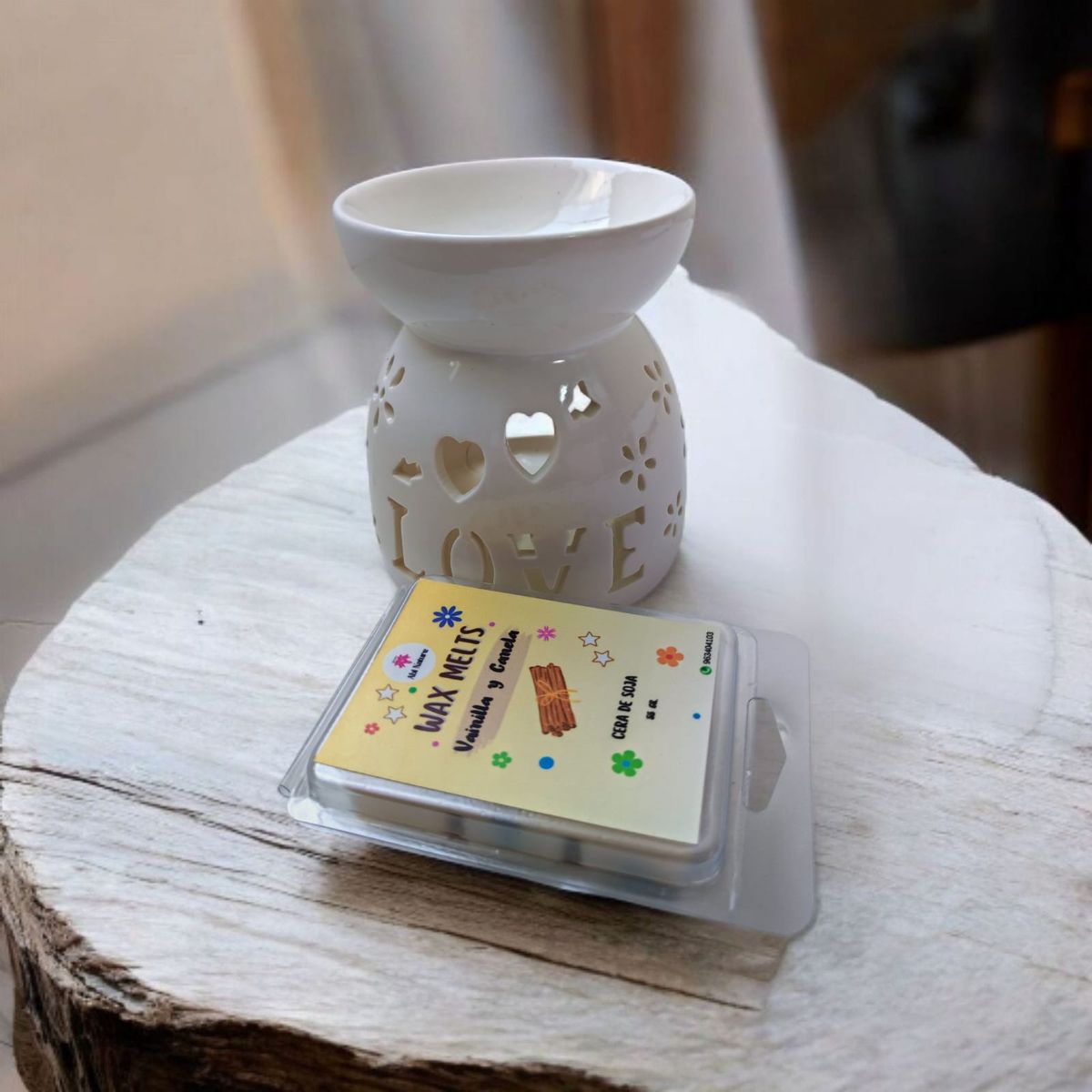 GENERICO - PACK HORNO QUEMADOR GRANDE BLANCO LOVE MAS WAX MELTS