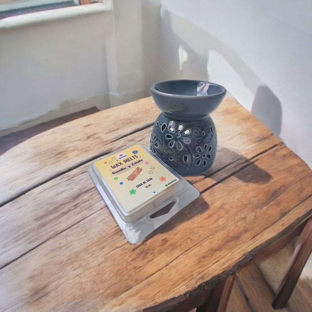 GENERICO - PACK HORNITO QUEMADOR GRIS MAS WAX MELTS DE CERA