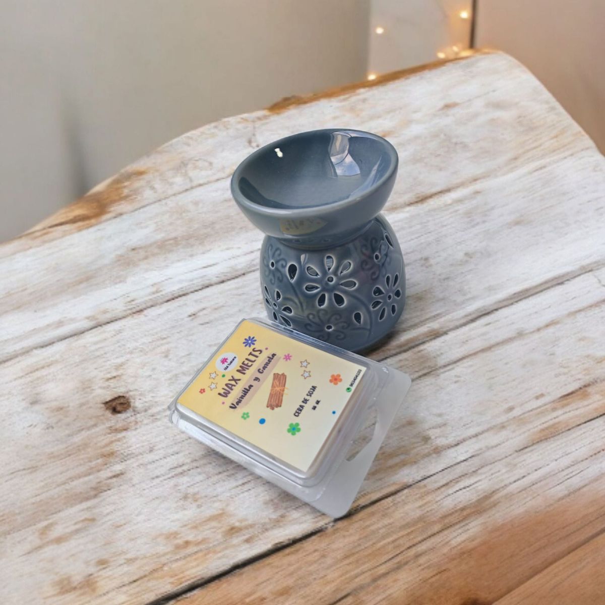 GENERICO - PACK HORNITO QUEMADOR GRIS MAS WAX MELTS DE CERA