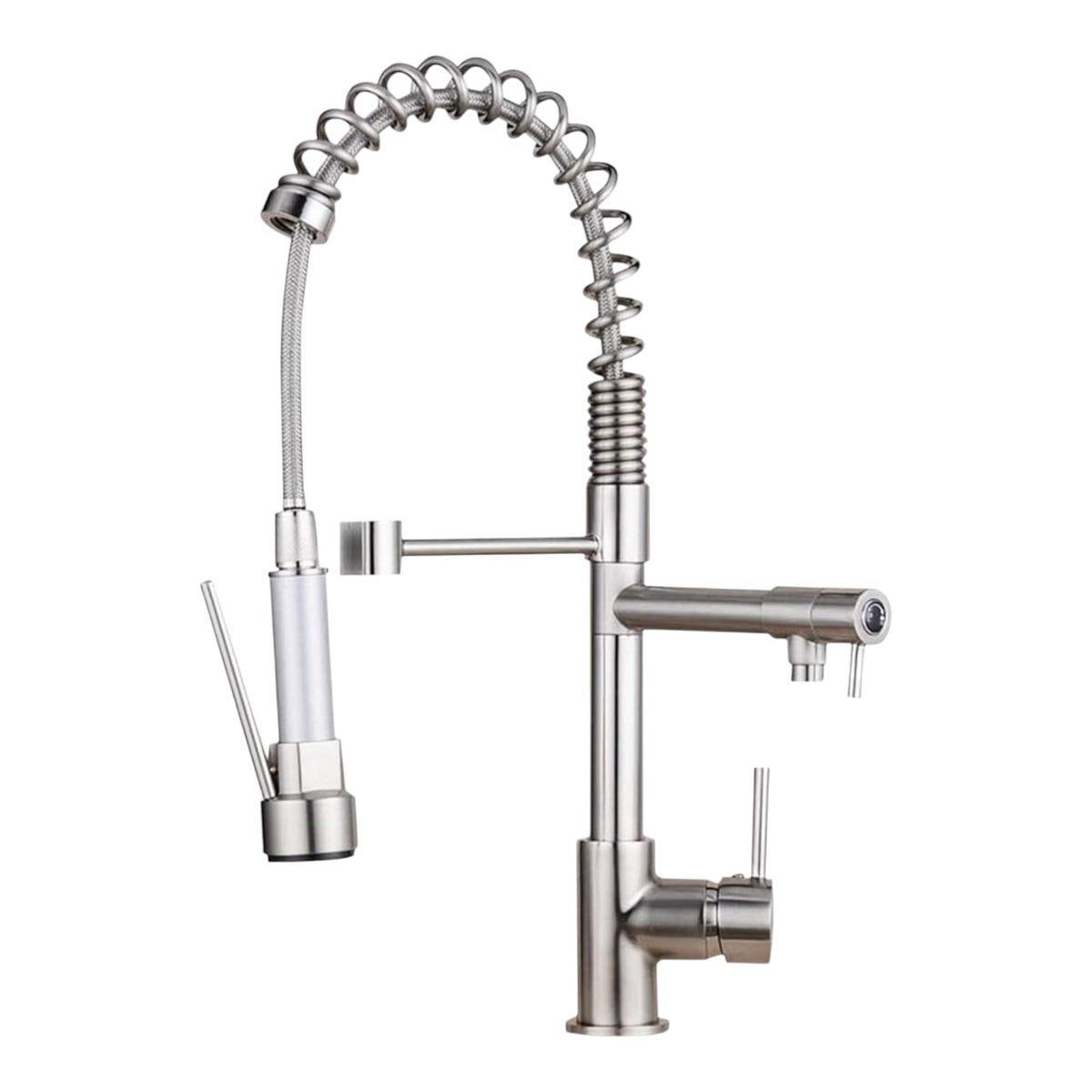 GENERICO - Grifo Mezcladora Cocina de Doble Caño Premium de Acero Inoxidable