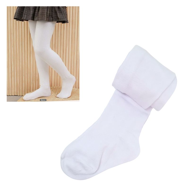 GENERICO - Panty Blanco Niña 10-12 años de Algodón Liso