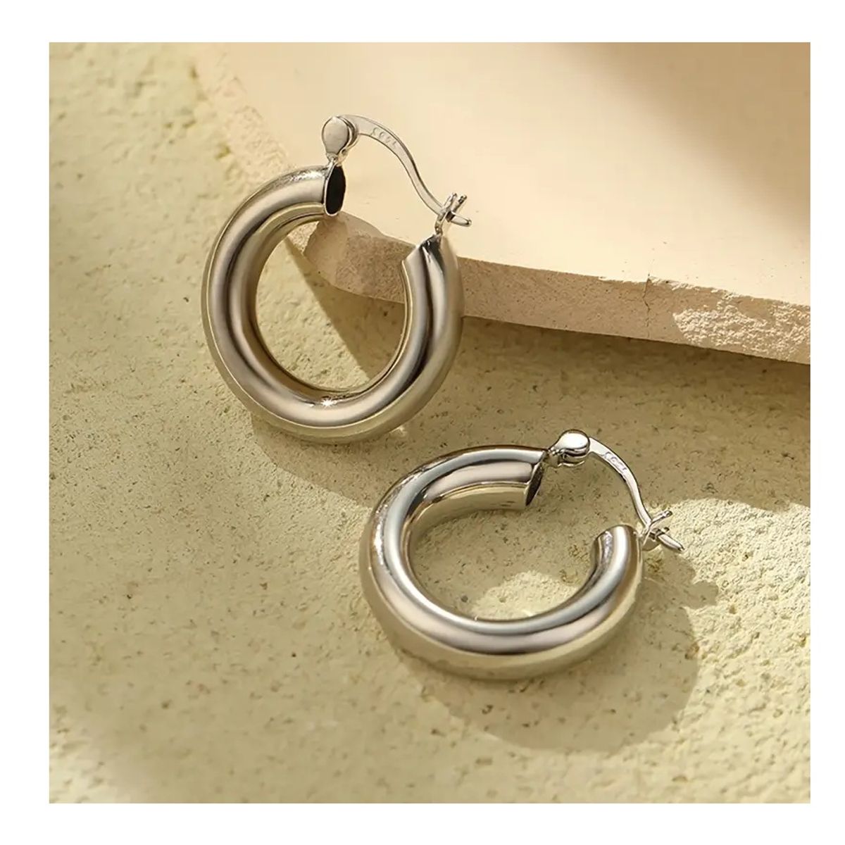 OEM - ARETES ARGOLLAS CHUNKY ACERO INOXIDABLE REGALA DIA DE LA MADRE