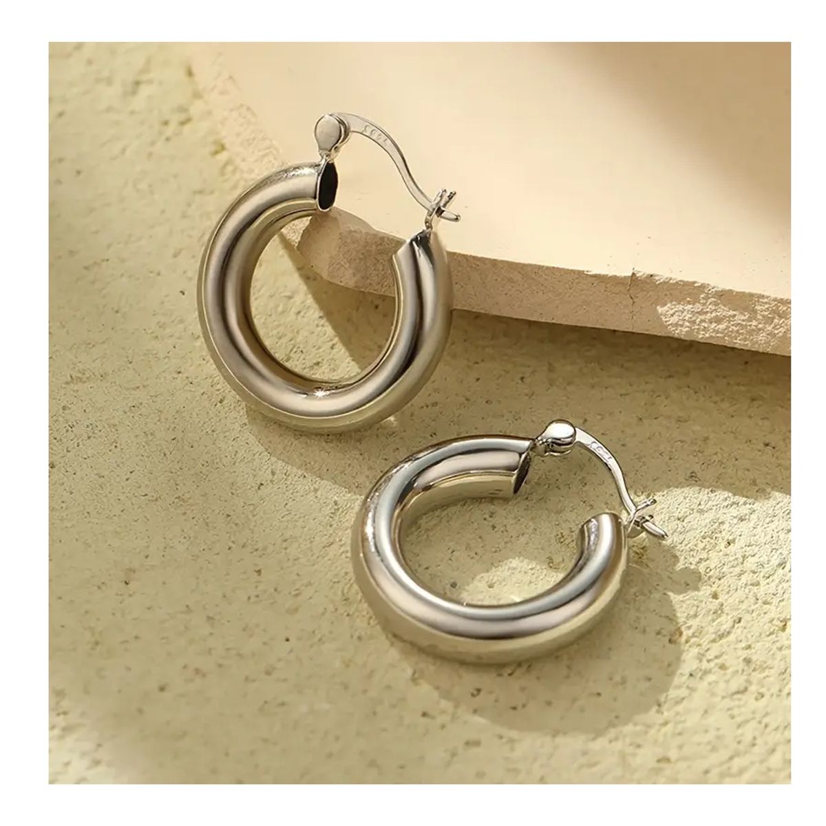 OEM - ARETES ARGOLLAS CHUNKY ACERO INOXIDABLE REGALA DIA DE LA MADRE