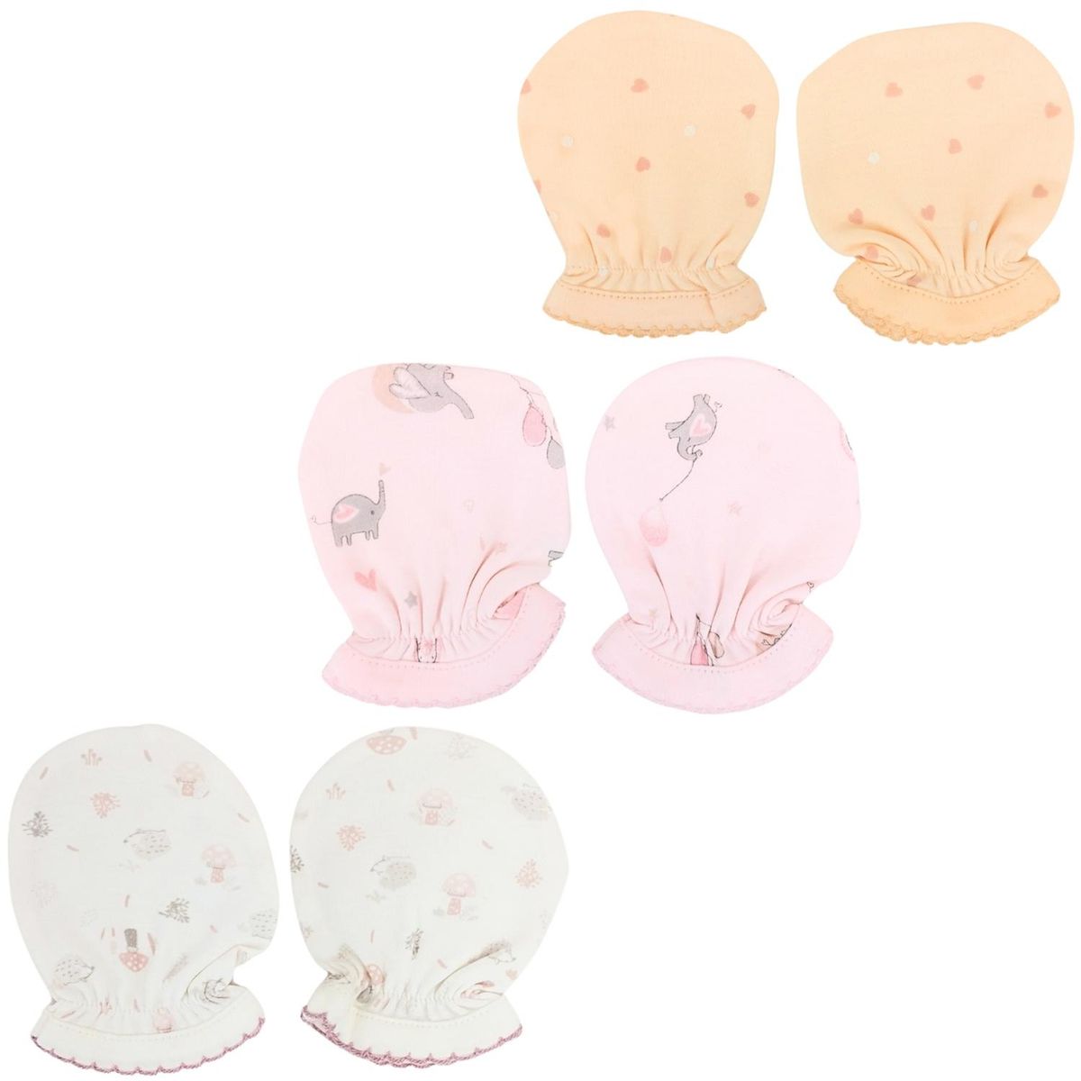 BABY MERINOS - Pack 3 Mitones Bebé Niña C02