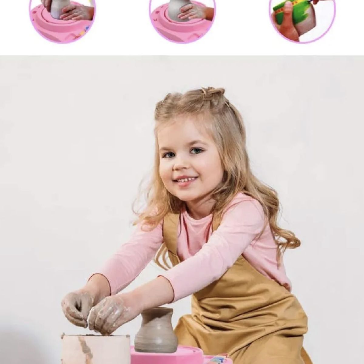 GENERICO - MINI MAQUINA MOLDEADORA ARCILLA CERAMICA JUEGO DIDACTICO ROSADO