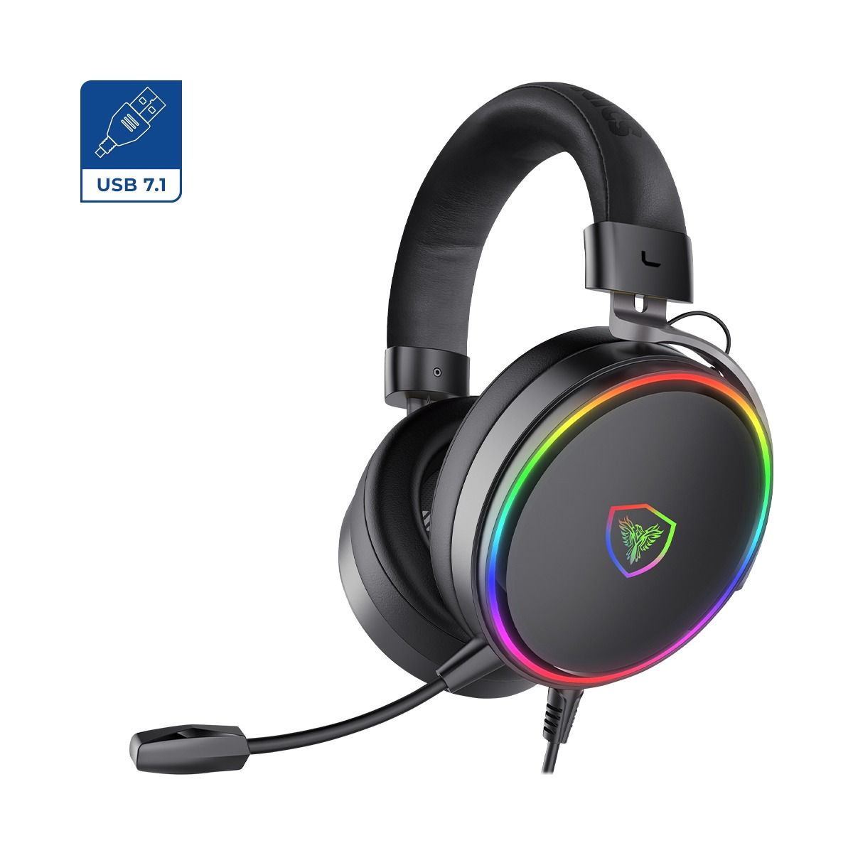 MICRONICS - AUDIFONO GAMER USB 7.1 RGB FANATICS MIC HG8000