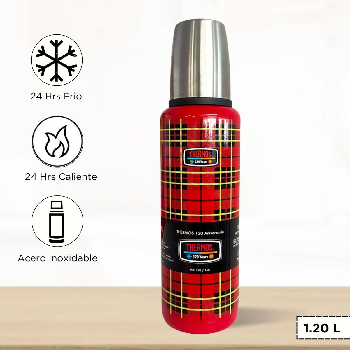 THERMOS - Termo para Bebida Vintage 1.2 L Rojo