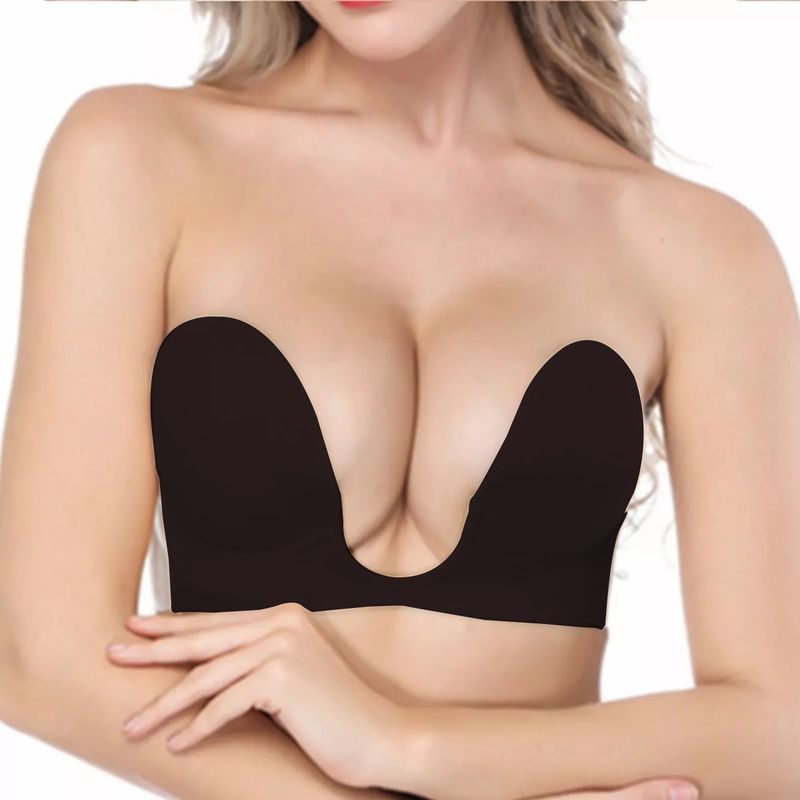 BRA - Brasier Bra Push Up Escote Profundo Straple Sin Espalda