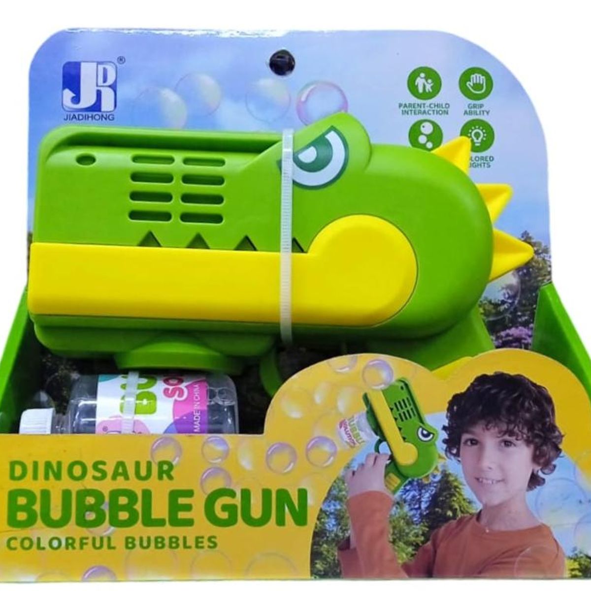 GENERICO - PISTOLA DE BURBUJAS DINOSAURIO 1 RECARGA