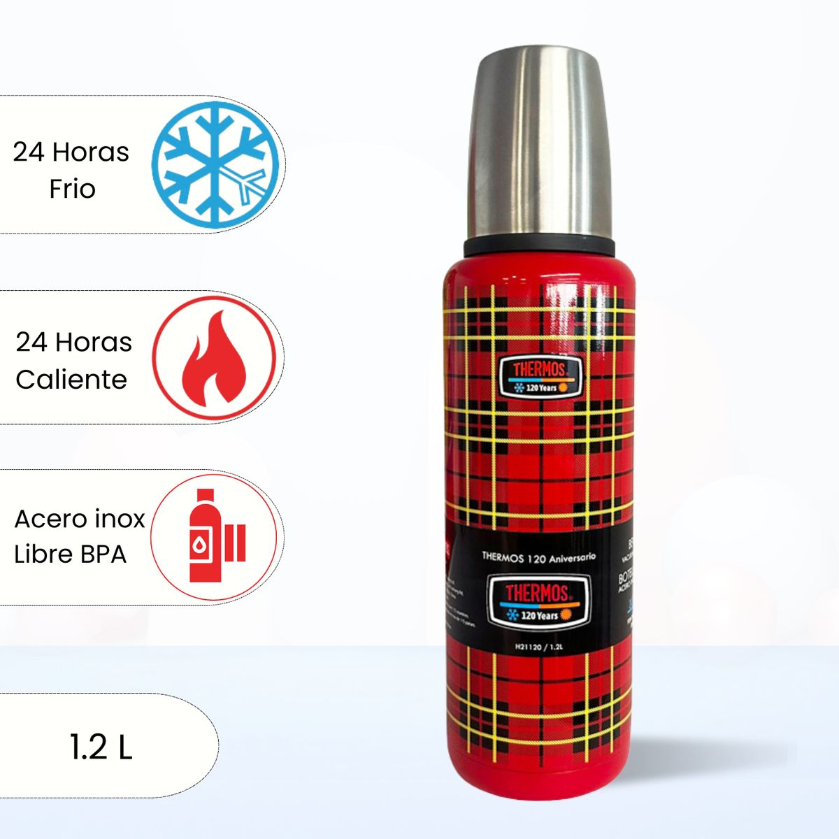 THERMOS - Termo para Bebida Vintage 1.2 L Rojo