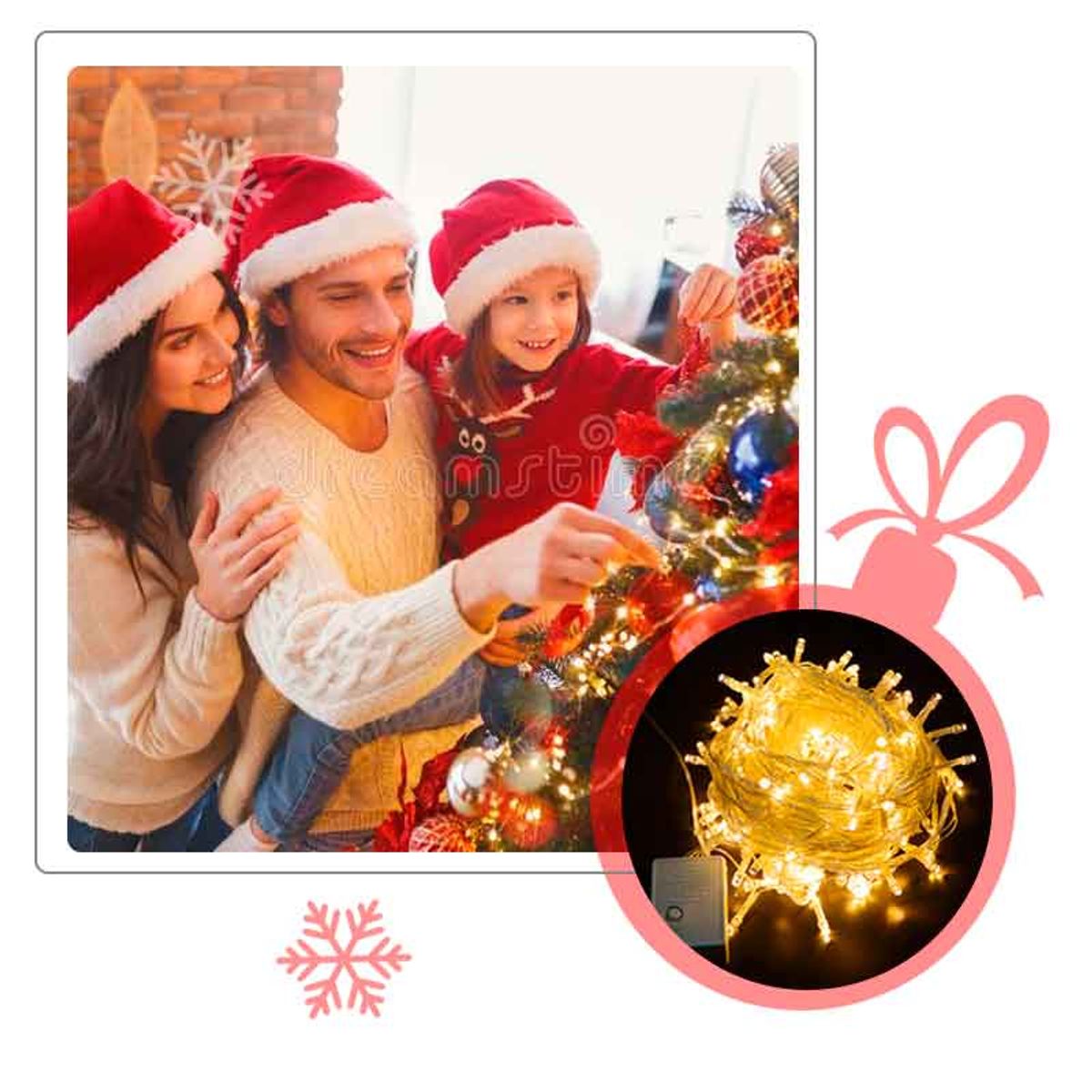 GENERICO - Luces Lineales 15 mts / 200 Leds /amarillas /Navideña