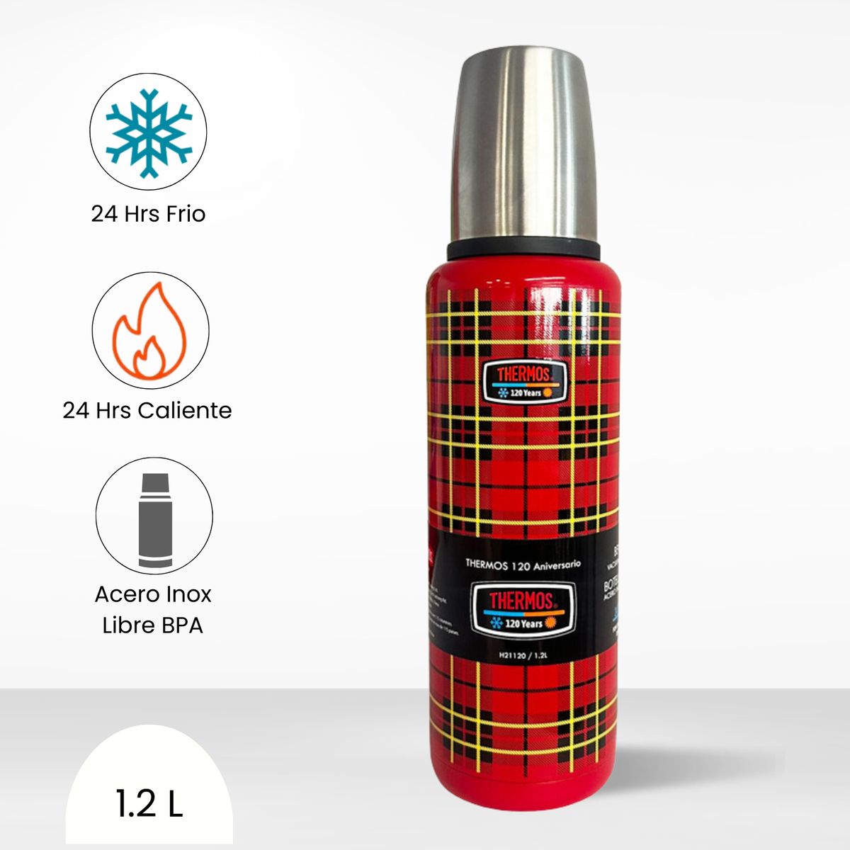 THERMOS - Termo para Bebida Vintage 1.2 L Rojo