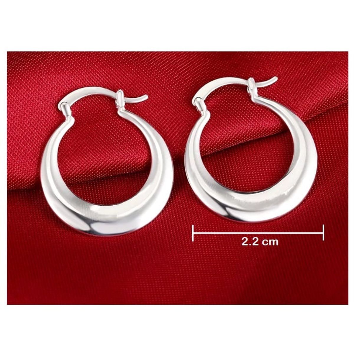OEM - ARETES ARGOLLAS MEDIA LUNA  ACERO INOXIDABLE REGALA x NAVIDAD
