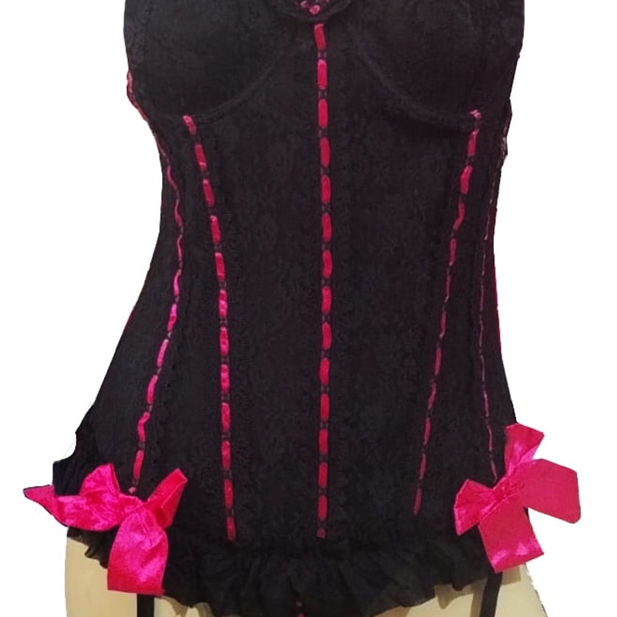 VARIOS - Sexy Corset Bordado incluye ligueros e hilo