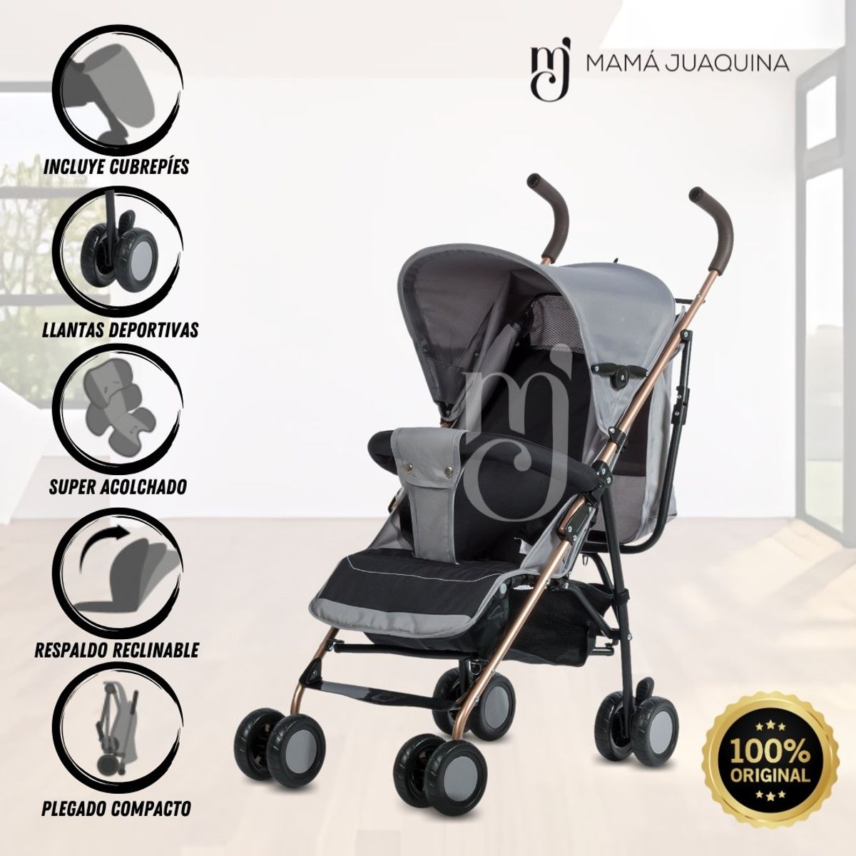 BABY - Coche Bastón «ZULEN» Gray