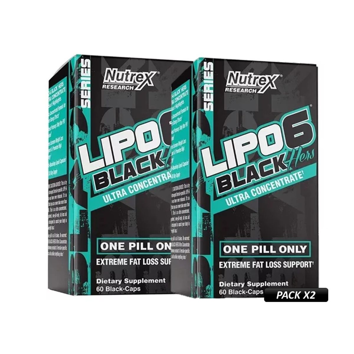 NUTREX RESEARCH - Lipo6 Black Hers 60 Cápsulas Pack x2 Quemador de Grasa Nutrex