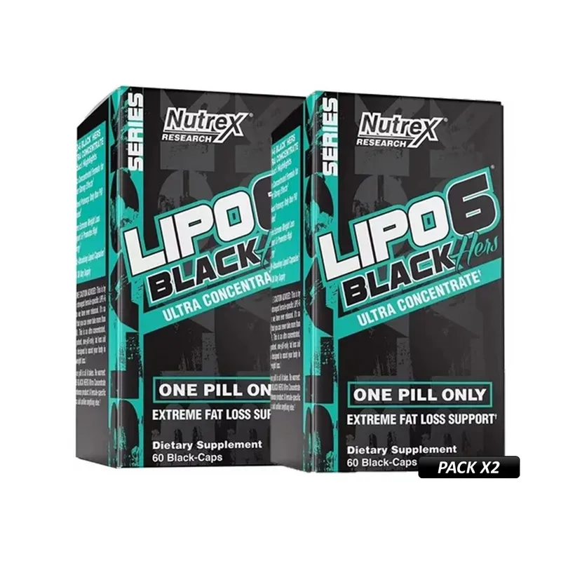 NUTREX RESEARCH - Lipo6 Black Hers 60 Cápsulas Pack x2 Quemador de Grasa Nutrex