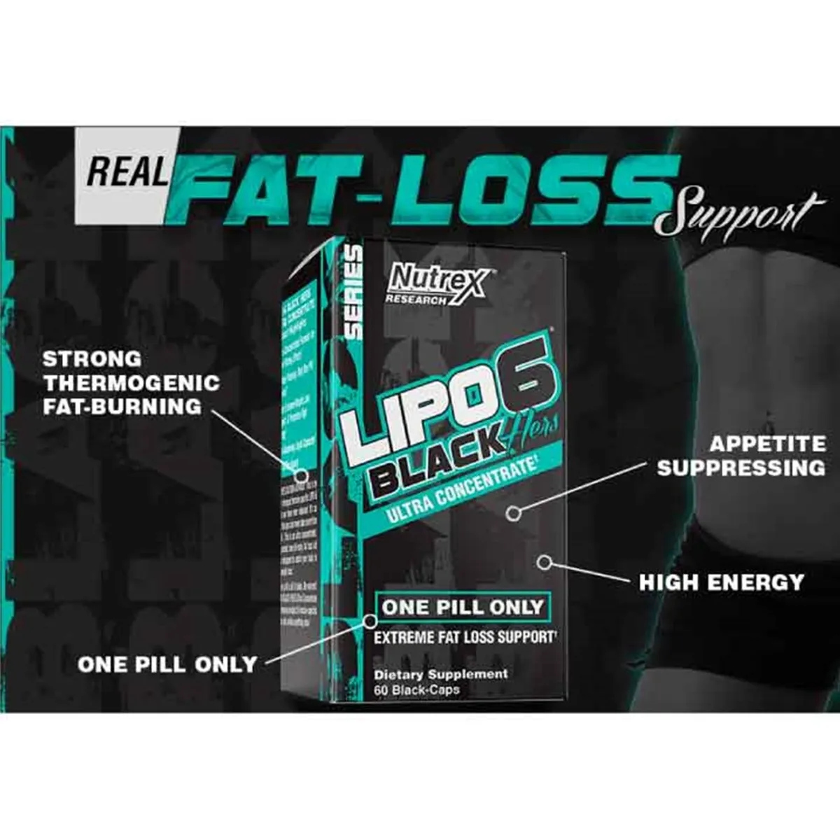 NUTREX RESEARCH - Lipo6 Black Hers 60 Cápsulas Pack x2 Quemador de Grasa Nutrex