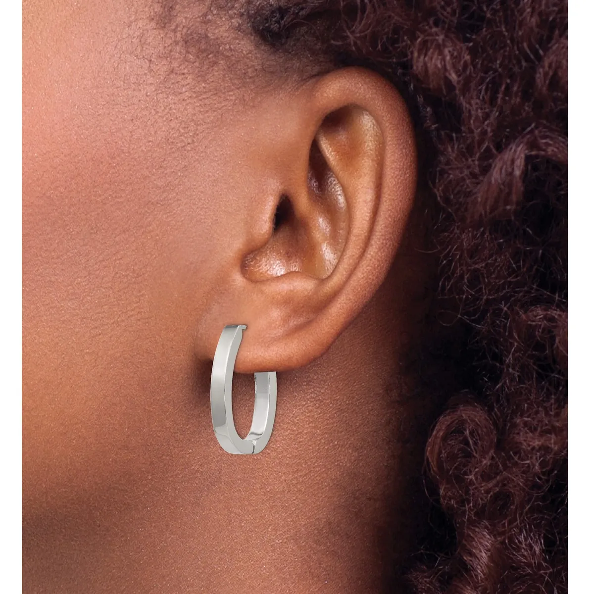 OEM - ARETES ARGOLLAS OVALADA  LINEAL  ACERO INOXIDABLE X DIA DE LA MADRE