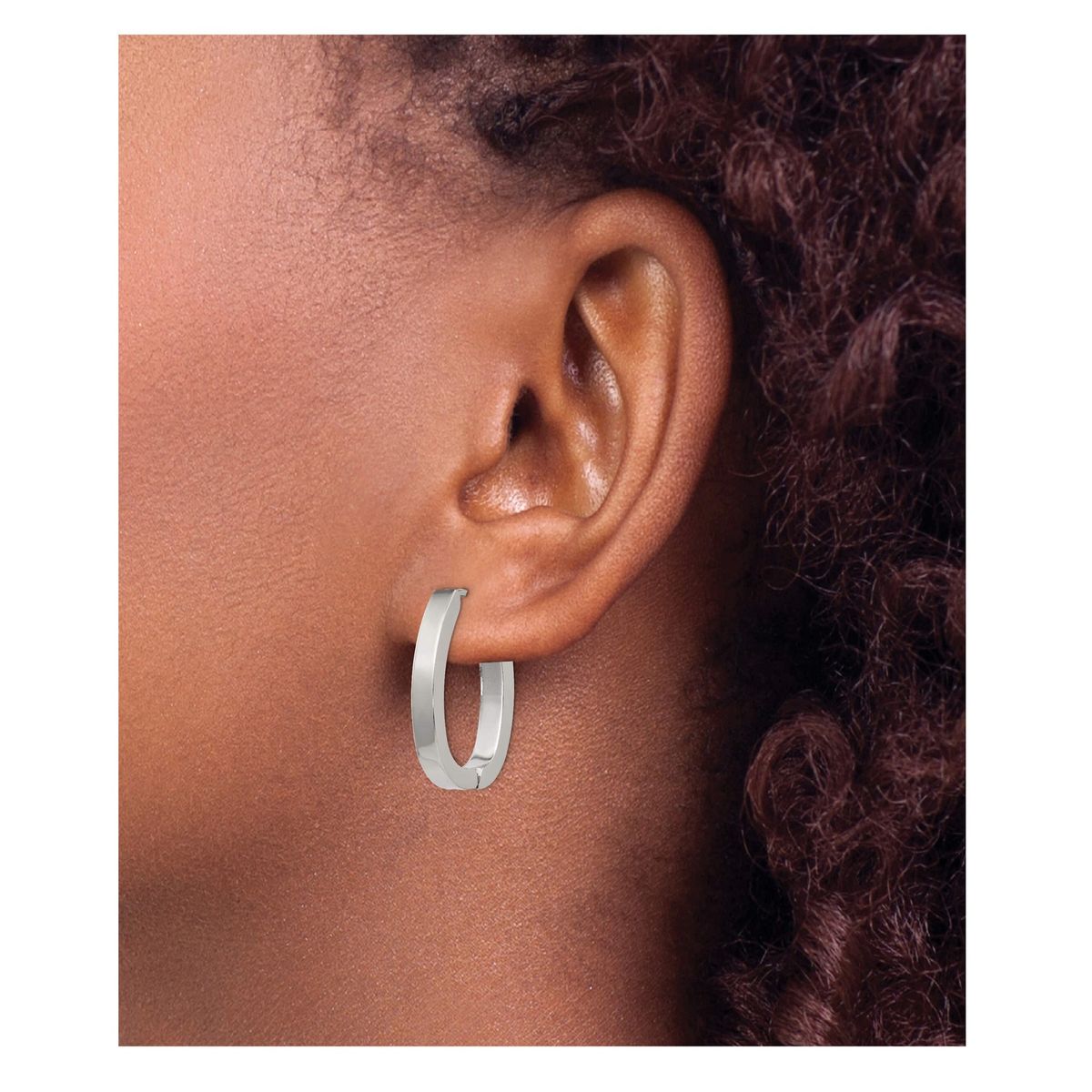 OEM - ARETES ARGOLLAS OVALADA  LINEAL  ACERO INOXIDABLE X DIA DE LA MADRE