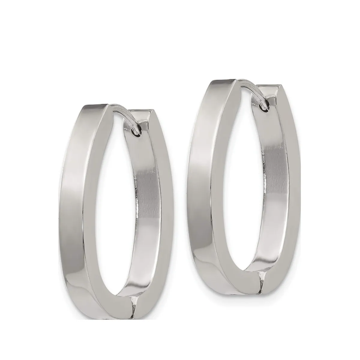 OEM - ARETES ARGOLLAS OVALADA  LINEAL  ACERO INOXIDABLE X DIA DE LA MADRE