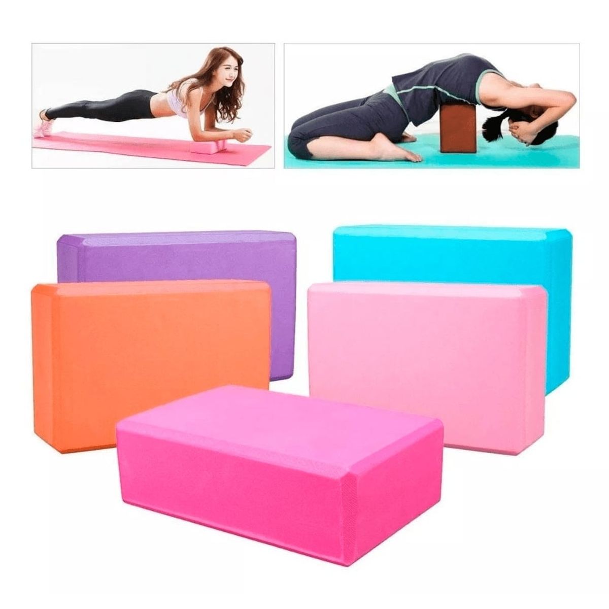 GENERICO - 2 Ladrillos de Yoga Bloque para Pilates Negro