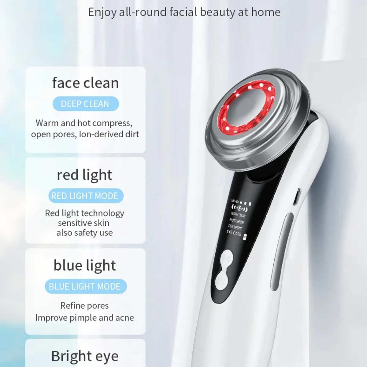 GENERICO - Dispositivo Facial 4 En 1 Ems Lifting Fototerapia Inalambric