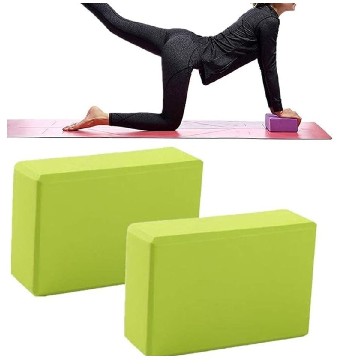 GENERICO - 2 Ladrillos de Yoga Bloque para Pilates Amarillo