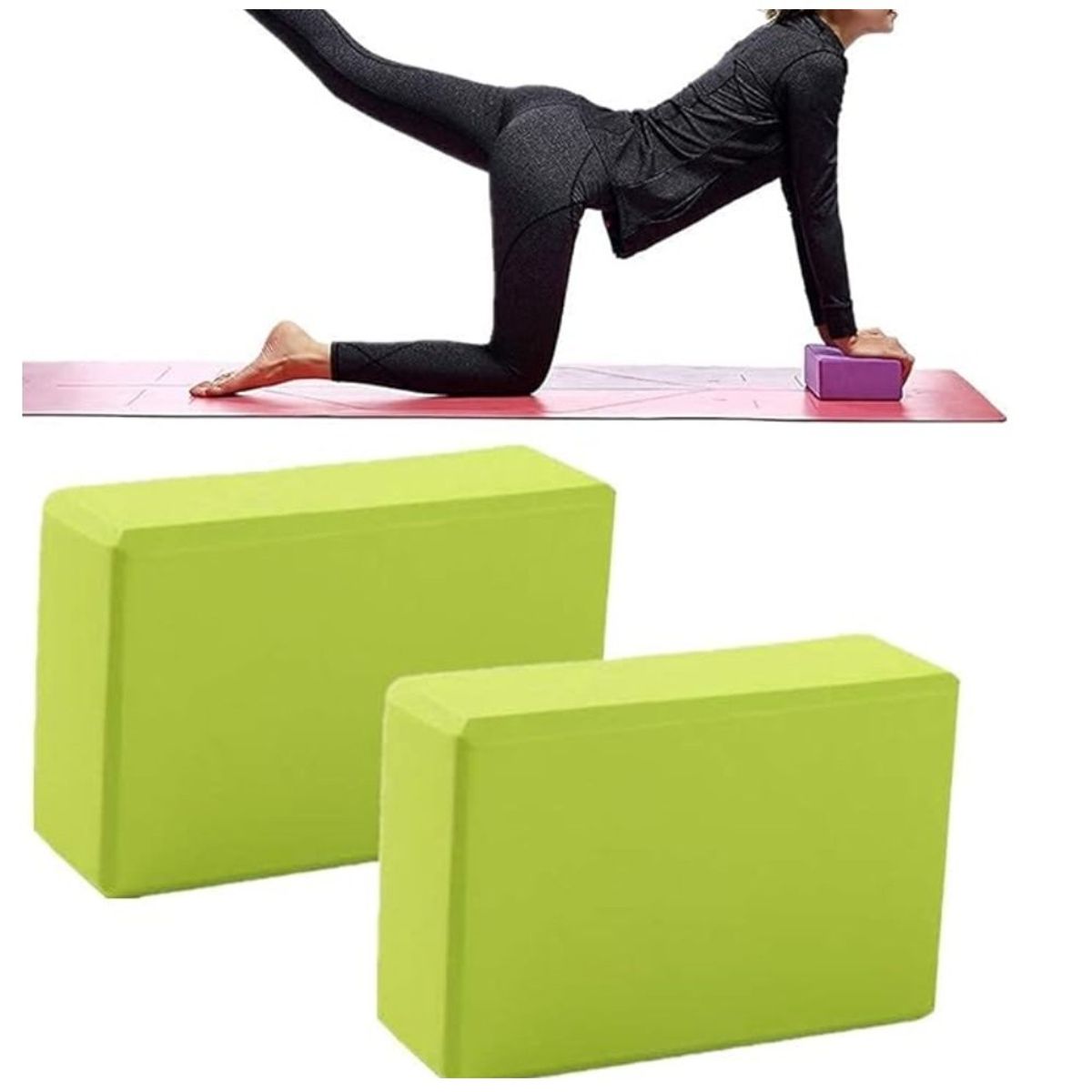 GENERICO - 2 Ladrillos de Yoga Bloque para Pilates Amarillo