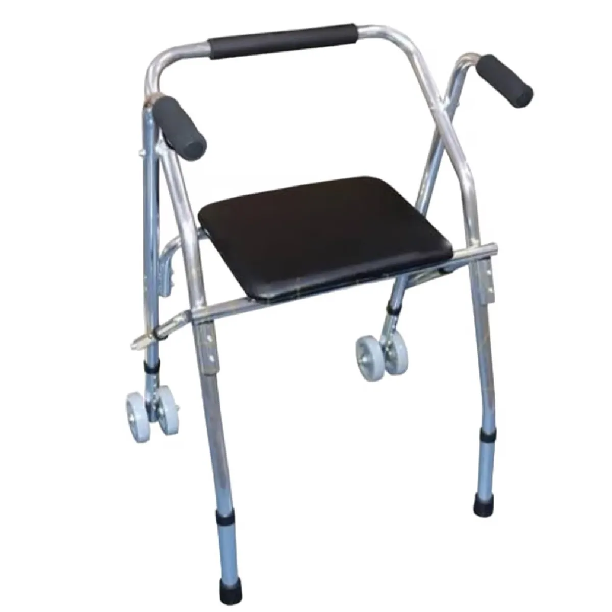 GENERICO - Andador Ortopédico con Ruedas y Asiento Plegable de Aluminio