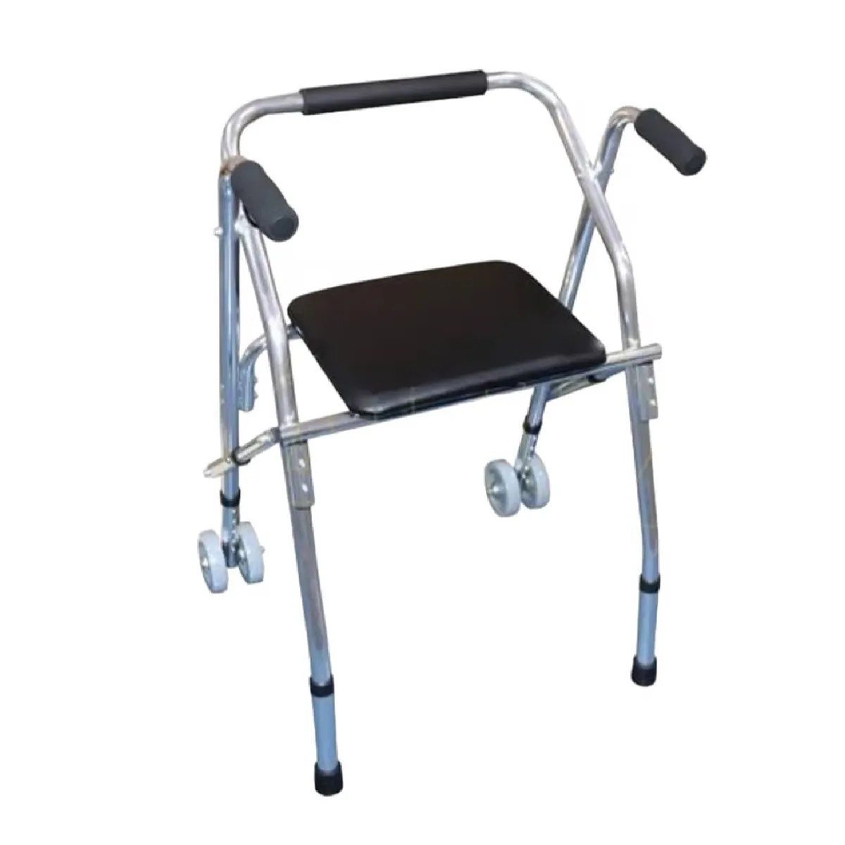 GENERICO - Andador Ortopédico con Ruedas y Asiento Plegable de Aluminio