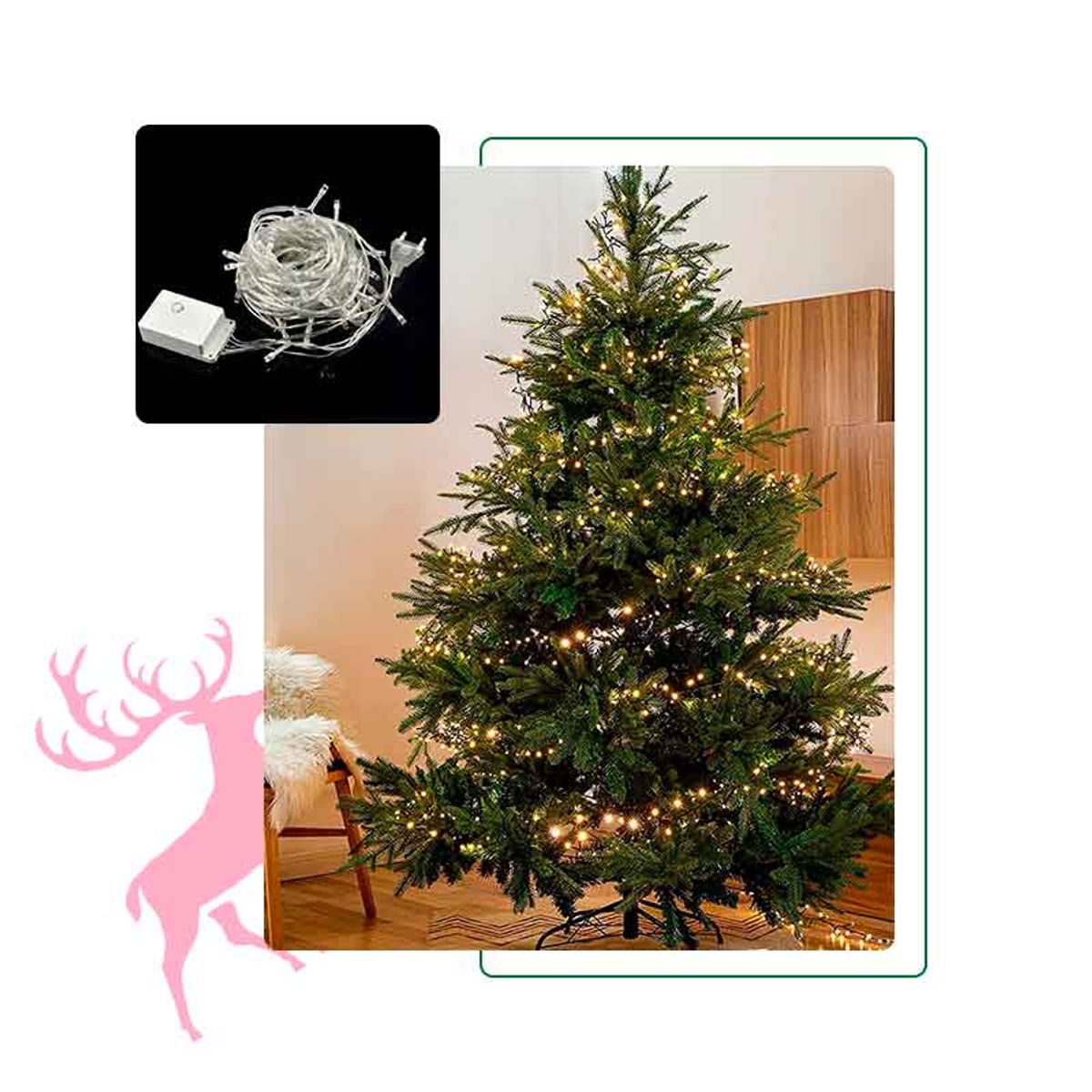 GENERICO - Luz Lineal de 200 Led tamaño 15 mts /Boda /Navidad/Graduación