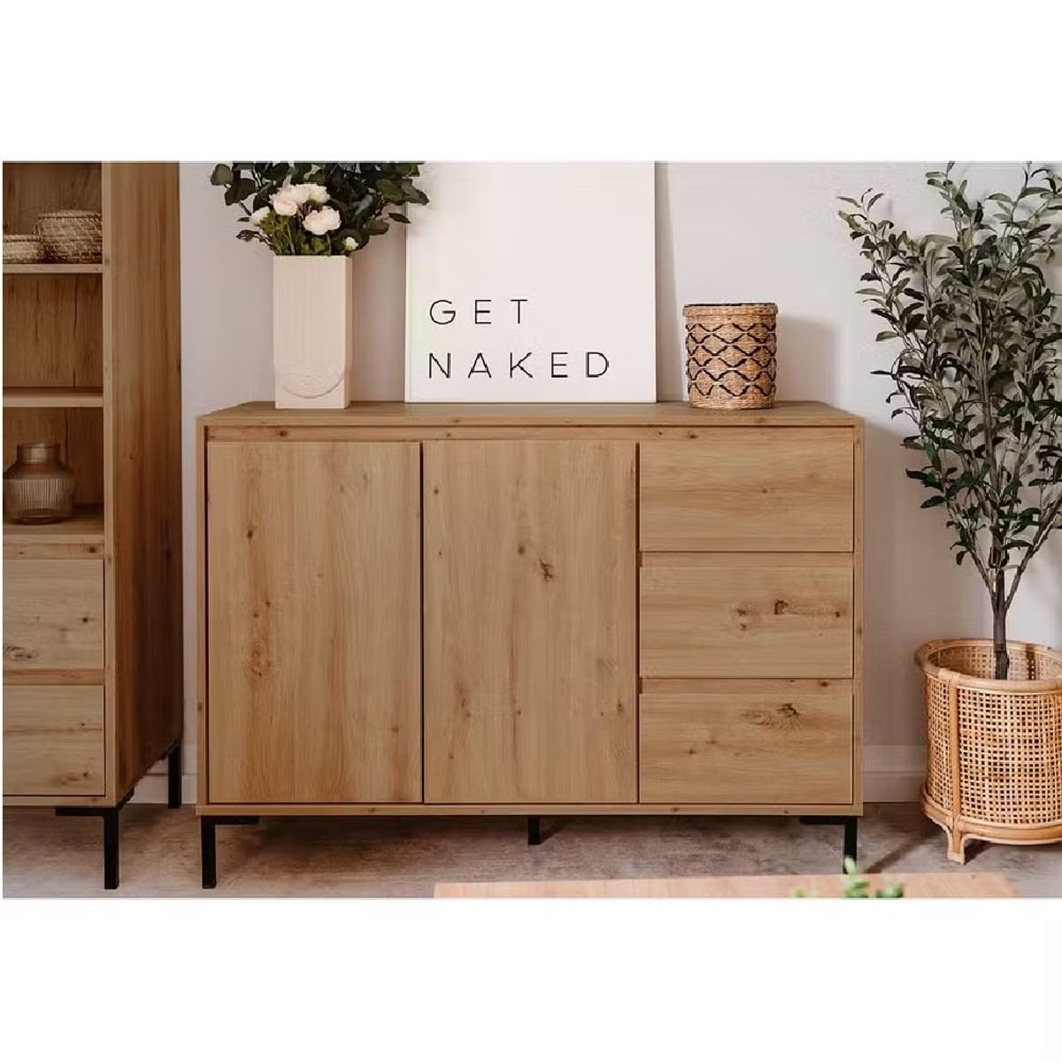 GENERICO - Aparador Moderno Melissa 120cm Marrón Claro R&R MUEBLES