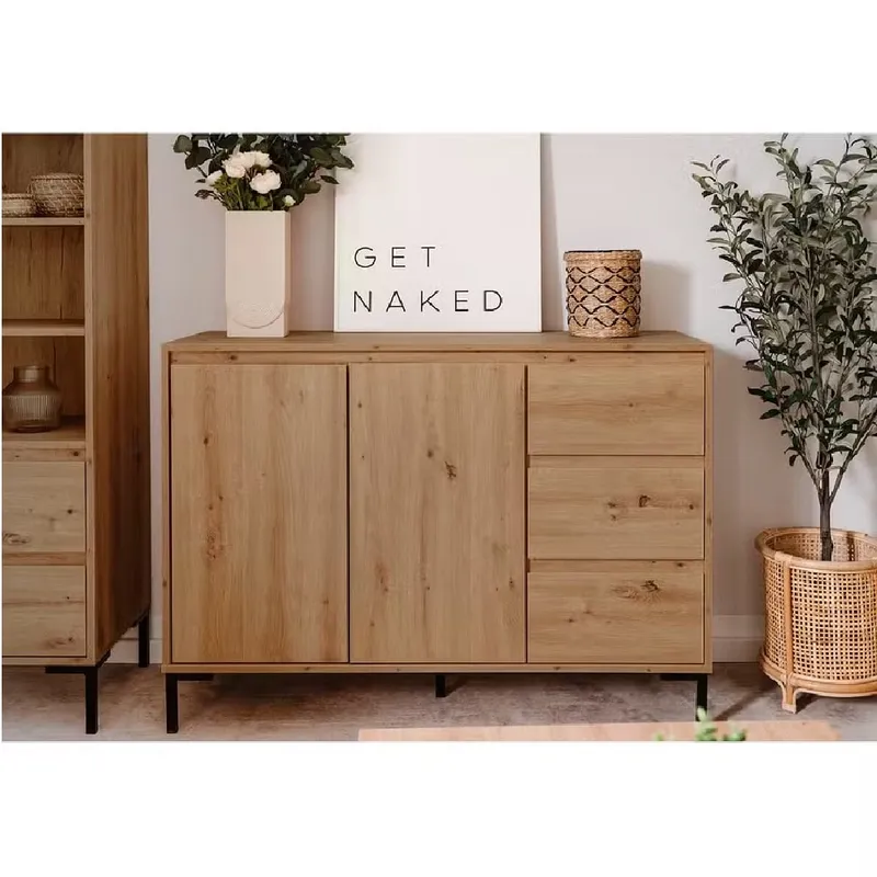 GENERICO - Aparador Moderno Melissa 120cm Marrón Claro R&R MUEBLES