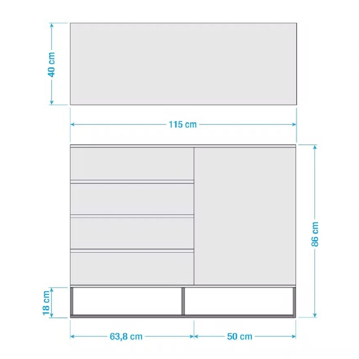 GENERICO - Aparador Moderno Winny Blanco R&R MUEBLES