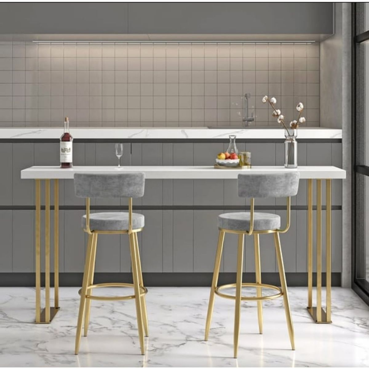 GENERICO - Banco Bar Gris Pandora Home